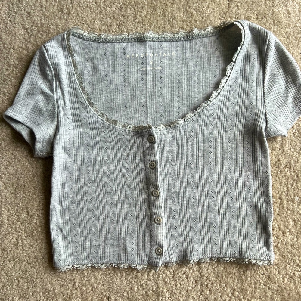 Aeropostale Grey Crop Top